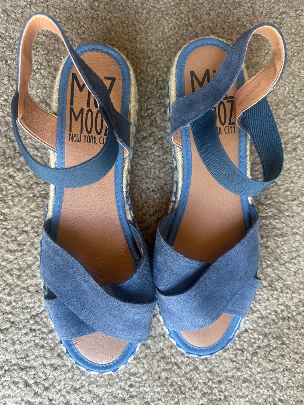 Miz Mooz Blue Leather Espadrille Sandals SZ EU 41 US 10 - Picture 2 of 8